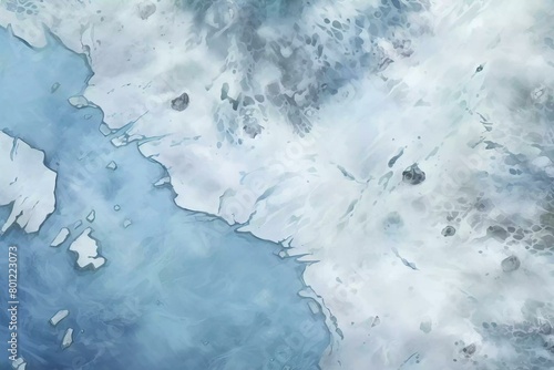 DnD Battlemap Arctic frozen lake: Vast frozen body of water.