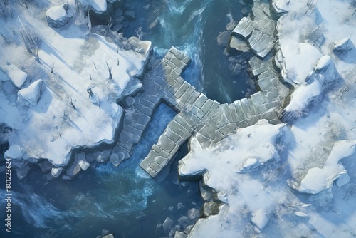 DnD Battlemap Frosty Ice Span - A Shimmer - Image. photo