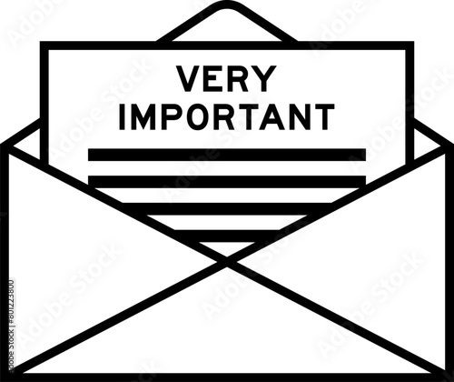 Envelope and letter sign with word very important as the headline