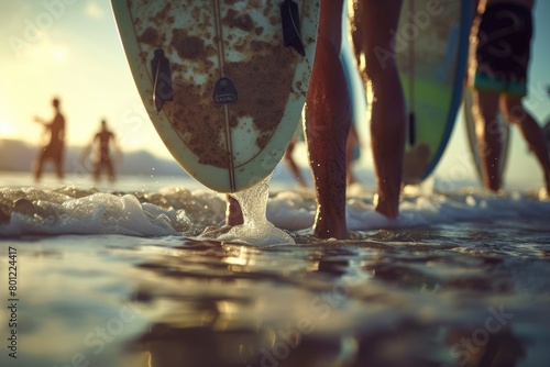 Surfers are surfing. Surfers go into the ocean.