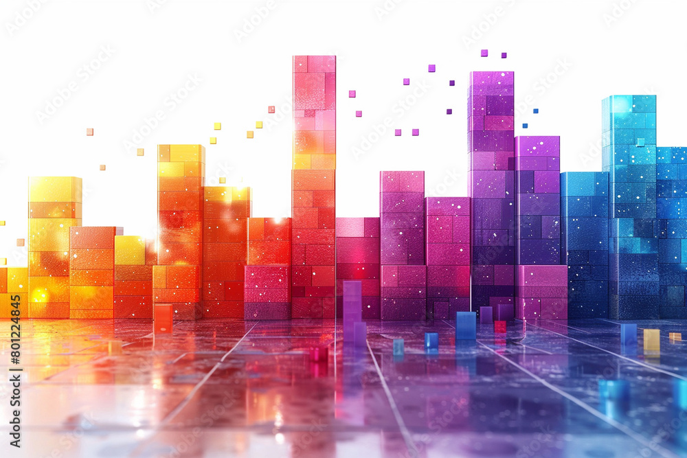 A waterfall chart visualizing the impact of cost reduction initiatives on overall profitability, with each step illustrated in a bright color A waterfall chart visualizing the impact of cost reduction initiatives on overall profitability, with each step illustrated in a bright color