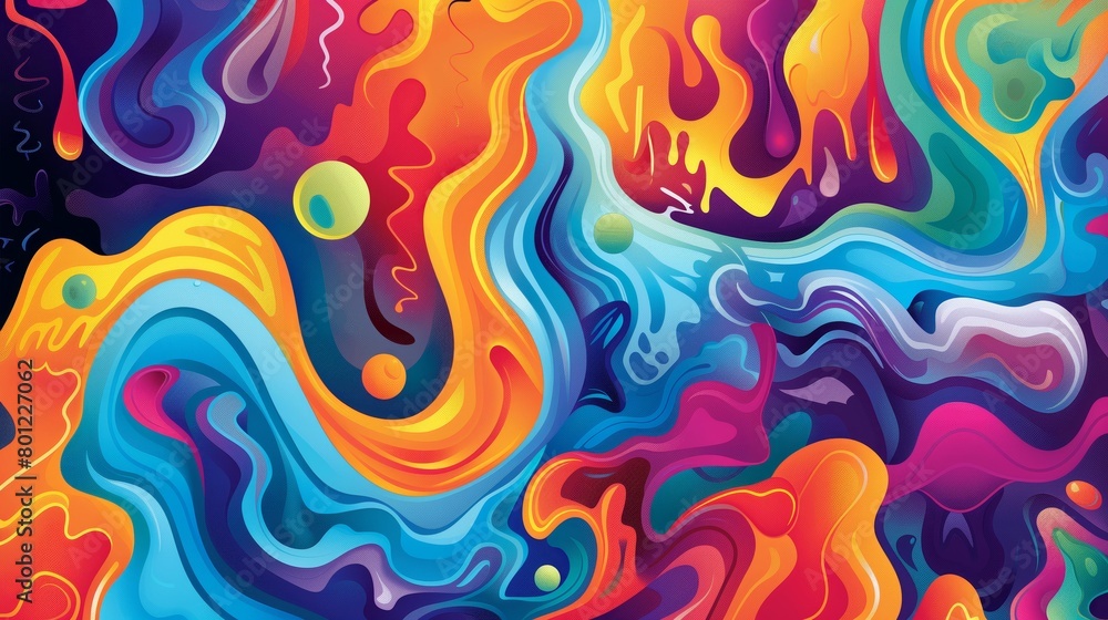 A dynamic and colorful depiction of flowing patterns that suggests movement and energy in a visually captivating way A dynamic and colorful depiction of flowing patterns that suggests movement and energy in a visually captivating way