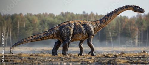 Vivid D of a Camarasaurus Roaming the Jurassic Landscape