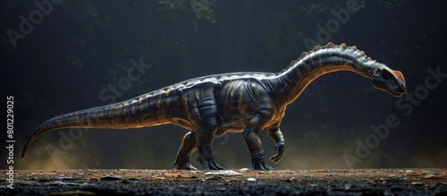 Vivid D Rendering of a Lifelike Camarasaurus in its Natural Habitat