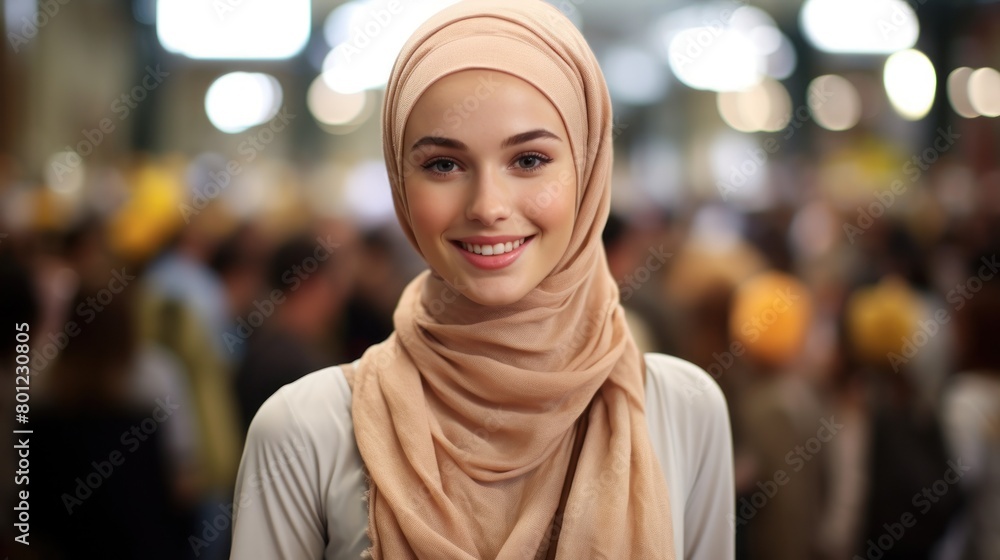 Beautiful Muslim woman joining youth events. Beautiful Muslim woman joining youth events.