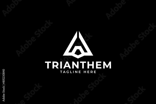 letter A with triangle anthem logo design for professional corporate company business