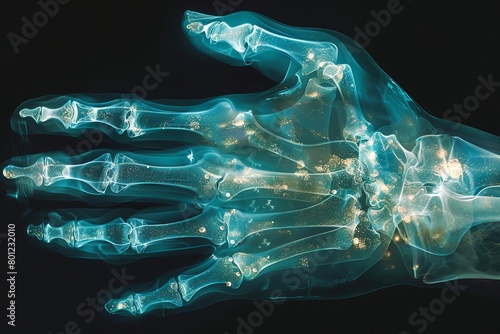 Enhance the quality of the attached x-ray image of a patient's hand photo