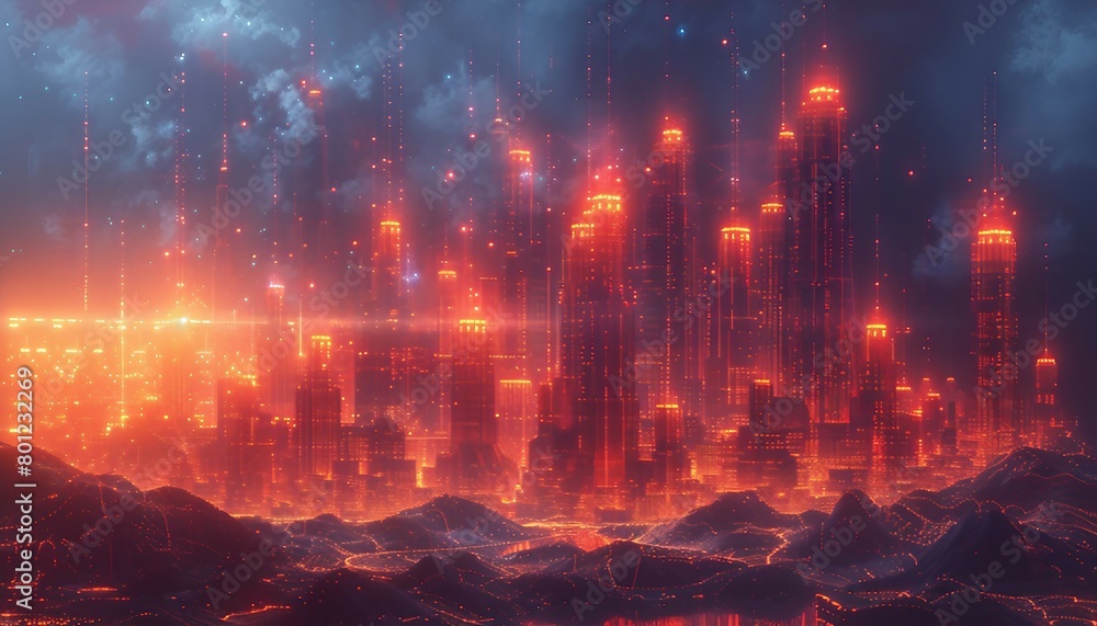 Quantum Fortress, imposing fortress nestled within a digital landscape, fortified with intricate patterns and geometric shapes representing quantum-resistant encryption algorithms. Quantum Fortress, imposing fortress nestled within a digital landscape, fortified with intricate patterns and geometric shapes representing quantum-resistant encryption algorithms.