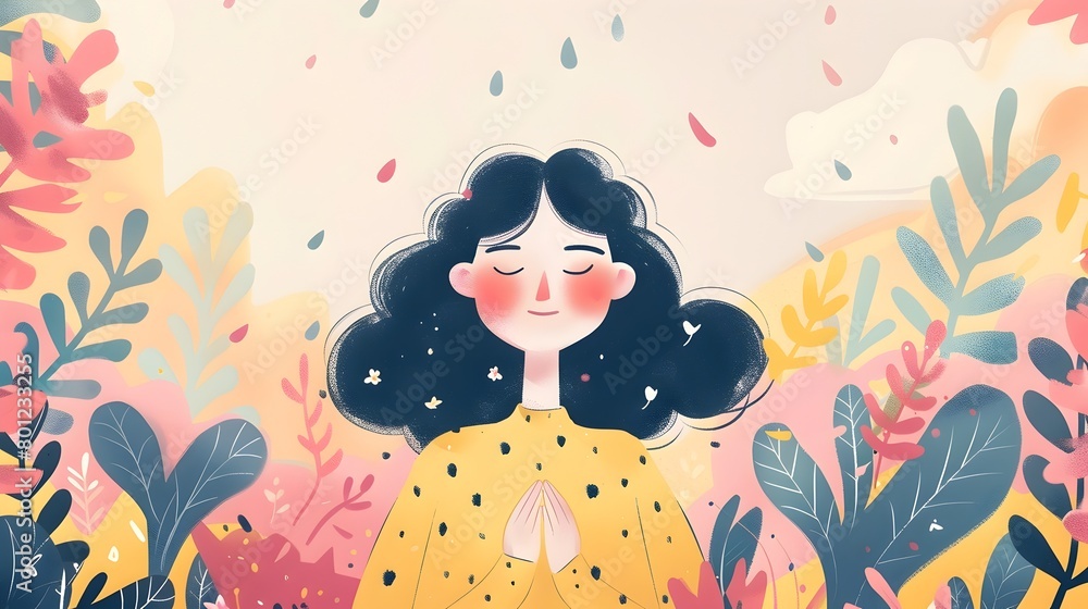Serene of a Thoughtful Woman Practicing Self Care and Cultivating Positive Mindset Serene of a Thoughtful Woman Practicing Self Care and Cultivating Positive Mindset