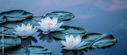 White lotus flower on water