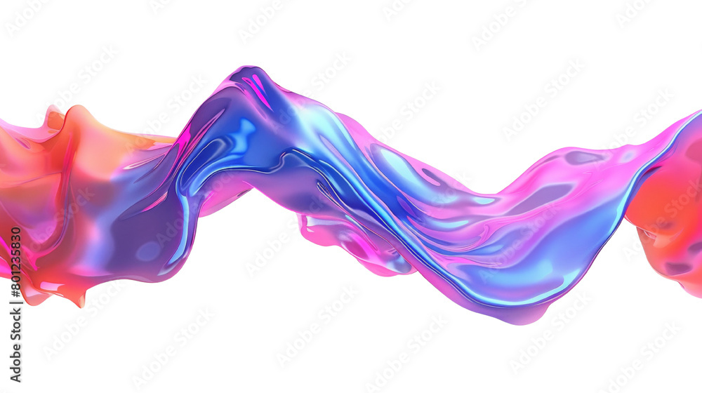 Naklejka premium Abstract red blue liquid gradient on transparent background