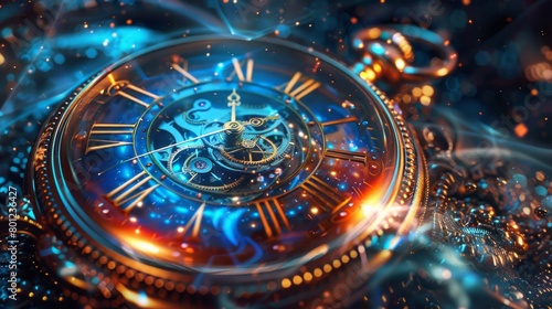 Wallpaper Mural Magic space effect illustration cool Vintage Pocket Watch Torontodigital.ca