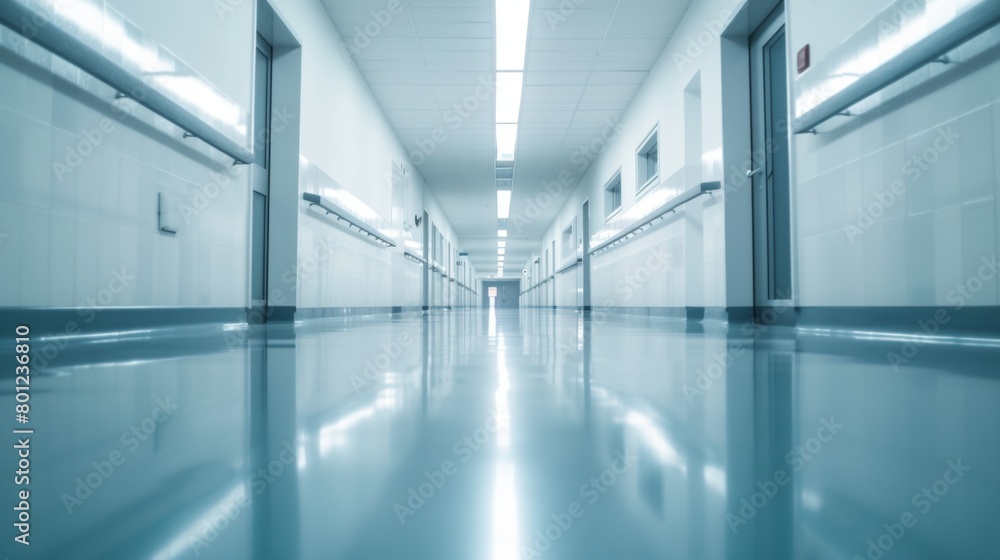 Hospital hallway interior view