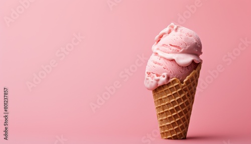 refreshing strawberry ice cream cone