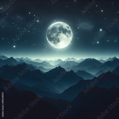 moon and mountains