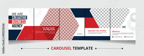Digital marketing Carousel Template, Social Media Post, creative design with Elements, social media banner