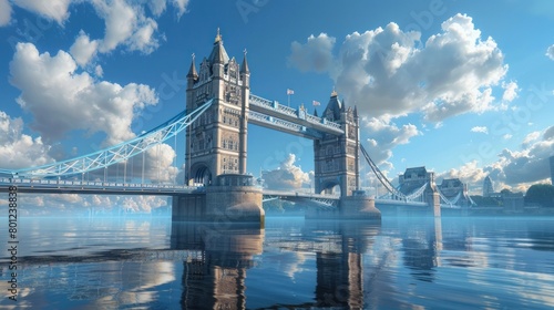 Illuminated Tower Bridge A Stunning D Rendering of Londons Iconic Landmark