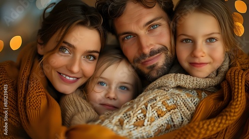 Harmonious Family Bonding: Soft Lighting and Genuine Joy