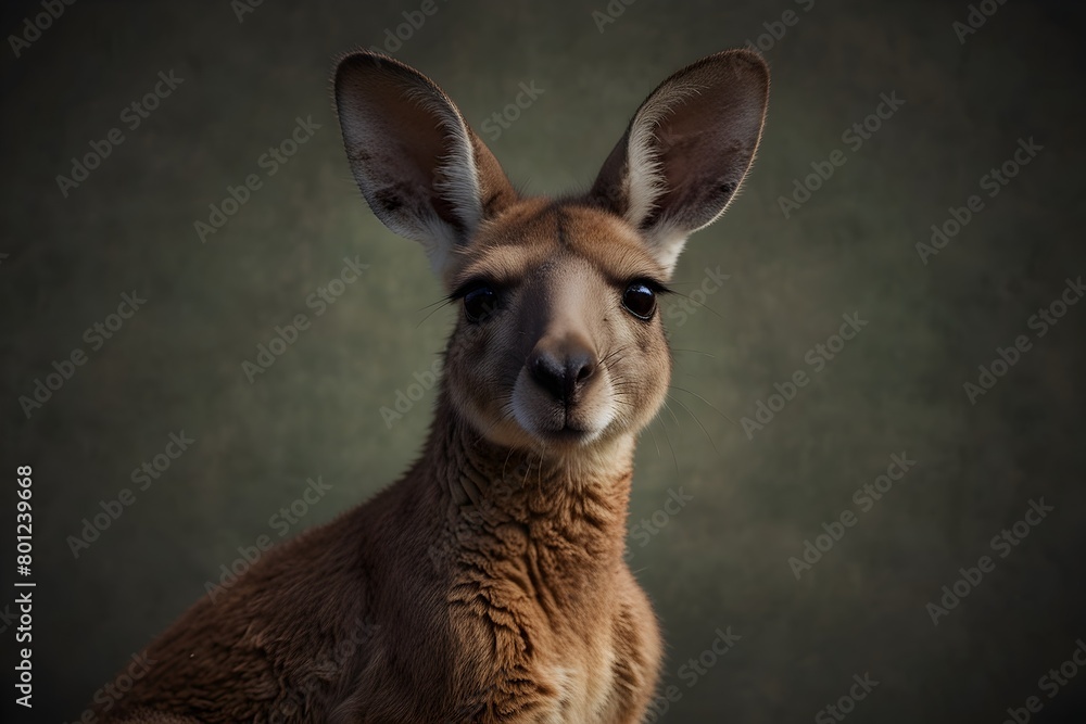 beautiful Kangaroo isolated background, generative AI