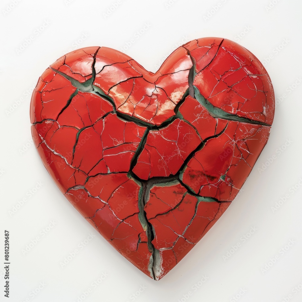 Artistic 3D vector illustration of broken heart Artistic 3D vector illustration of broken heart