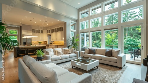 Open Concept Living Room Natural Light: Images emphasizing the use of natural light in an open-concept living room