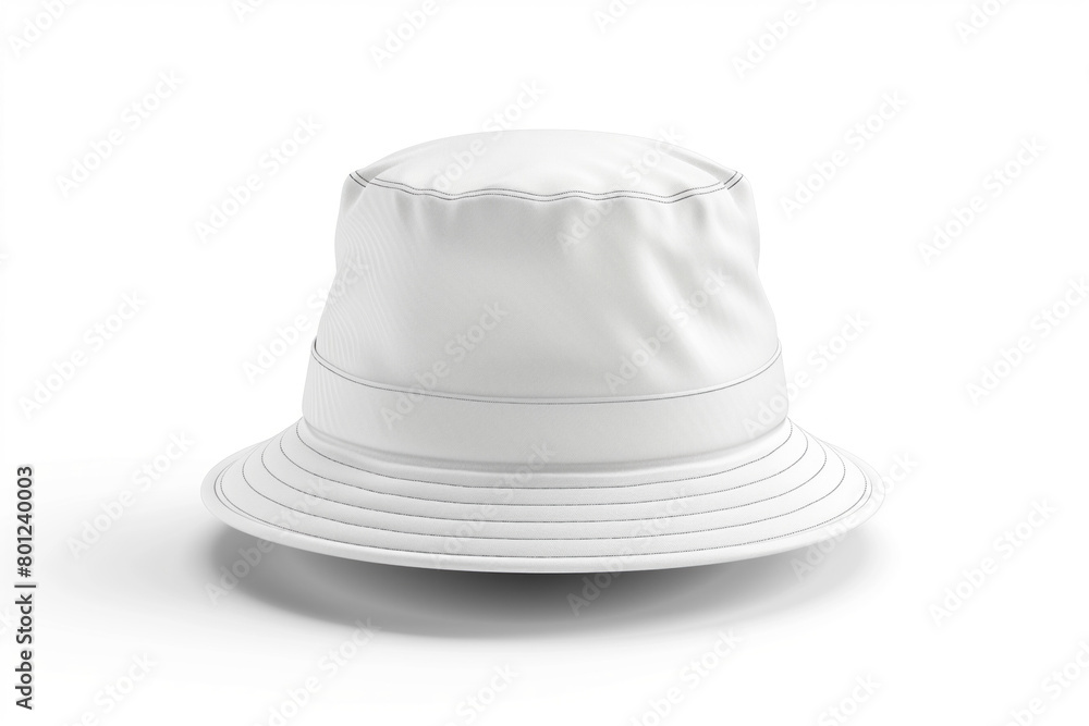 White bucket hat isolated on a white background White bucket hat isolated on a white background