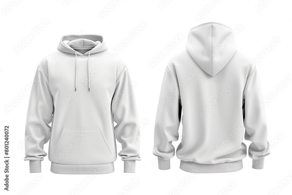 Simple white hooded sweatshirt isolated on white Simple white hooded sweatshirt isolated on white