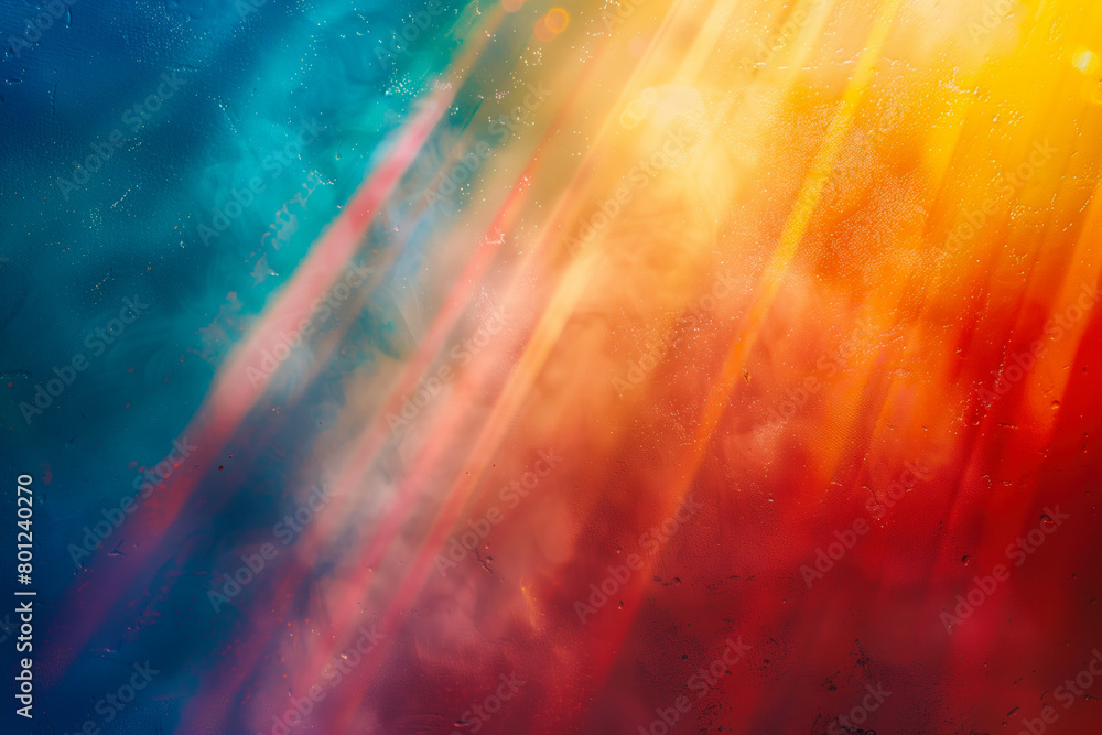 Vivid light rays in spectrum colors background