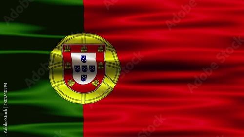 Portugal national flag. A beautiful view of Portugal flag video. 3d flag waving video. Portugal flag 4K resolution. Portugal flag Closeup. seamless loop animation of the Portugal flag.