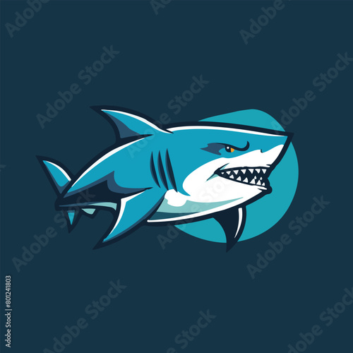 Angry shark mascot vector illustration