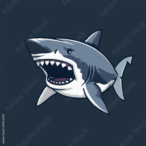 Angry shark mascot vector illustration