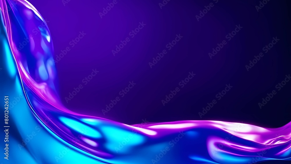Abstract wavy background in purple and blue hues with a glossy, liquid metal appearance, wallpapers, or graphic design elements. Black blue purple silk satin. Сopy space for text or product Abstract wavy background in purple and blue hues with a glossy, liquid metal appearance, wallpapers, or graphic design elements. Black blue purple silk satin. Сopy space for text or product