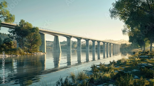 Ponte de Abril at Twilight A Vibrant Portrayal of Portugals Iconic Suspension Structure photo