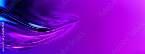 Abstract wavy background in purple and blue hues with a glossy, liquid metal appearance, wallpapers, or graphic design elements. Black blue purple silk satin. Сopy space for text or product. Banner  