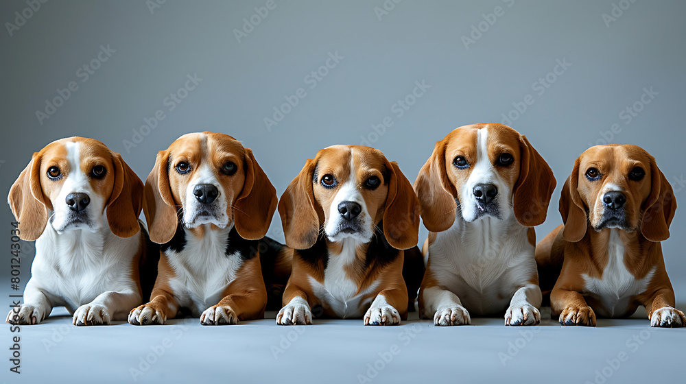 beagle and puppies