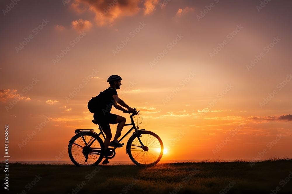 Obraz premium person rides a bicycle