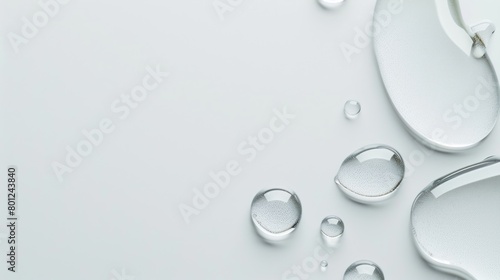 transparent gel serum water drop on white background with writing space