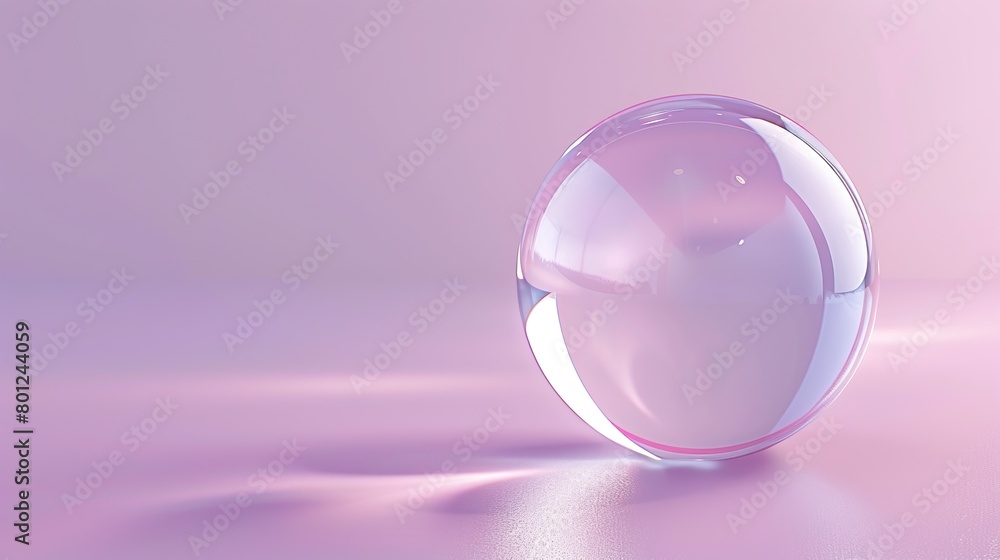 3D rendering of a crystal ball on a pink background. 3D rendering of a crystal ball on a pink background.