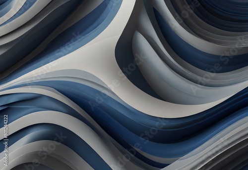 An abstract pattern of layered, wavy lines in blue and gray, creating a fluid, undulating effect, generative AI
