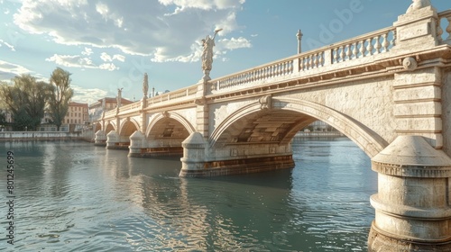 Ponte Santa Trinita A Majestic Stone Archway Spanning Italys Arno River © Sittichok