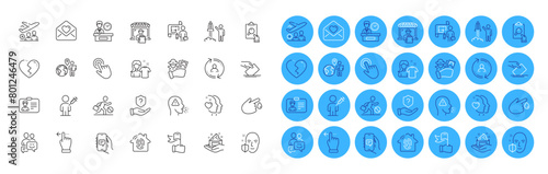 Passenger, Clean shirt and Communication line icons pack. Outsource work, Protection shield, Blood donation web icon. Love letter, Cursor, Voting ballot pictogram. Face protection. Vector