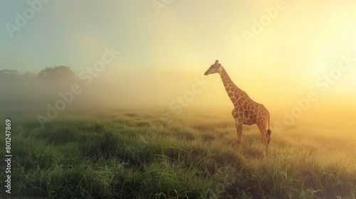 Giraffe. Photography of wild animal in natural habitat.