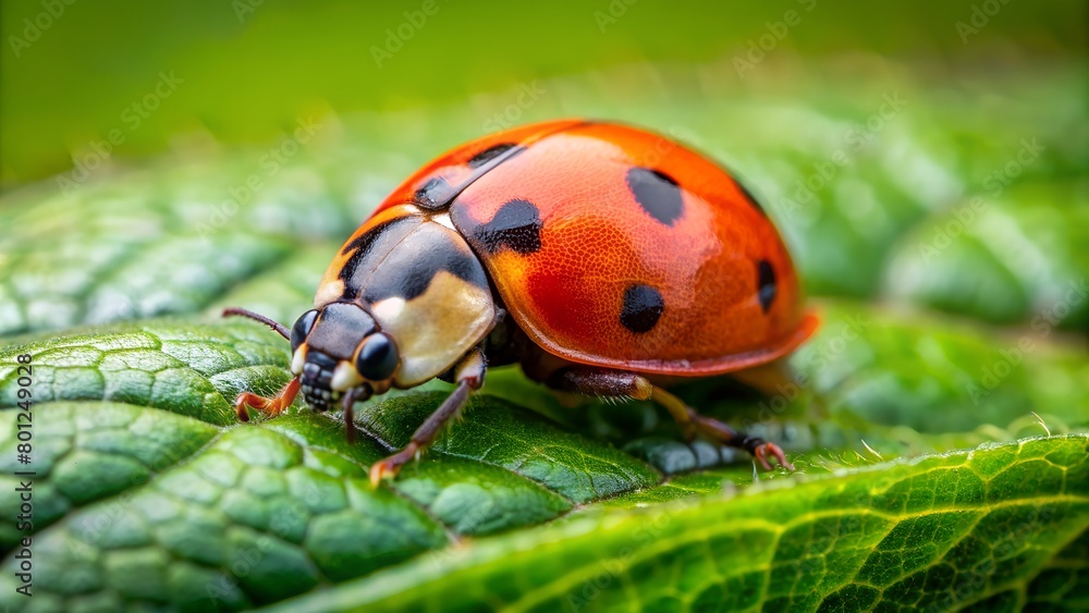 Fototapeta premium ladybug on the leaf, high quality picture. close up