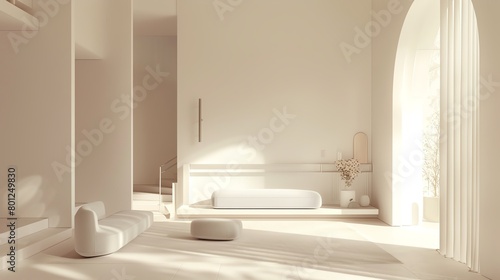 3D render of Minimalist home interiors