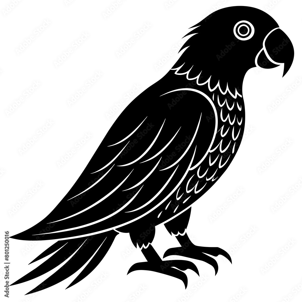 Obraz premium Simple Parrot silhouette vector illustration. 