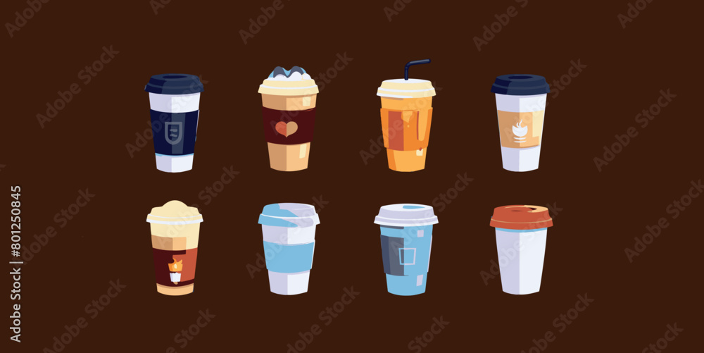 Group of Various Coffee Cups Group of Various Coffee Cups