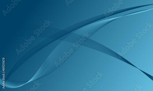 blue light with smooth lines wave curves on gradient abstract background