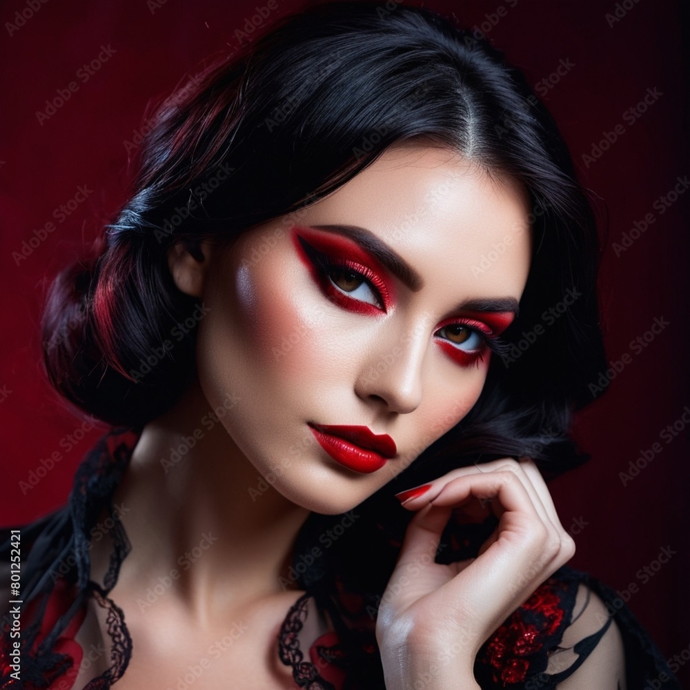 Fototapeta premium A beautiful face with perfect makeup
