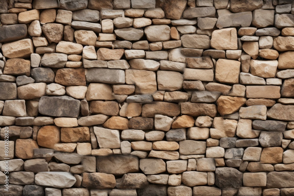 A stone wall with different shades of brown