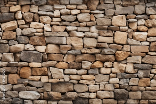 A stone wall with different shades of brown